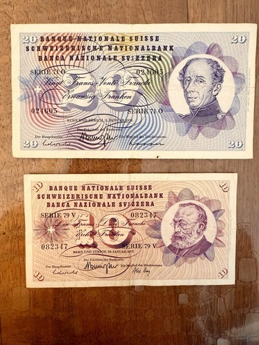 Lot billets suisse 20 - billets, +