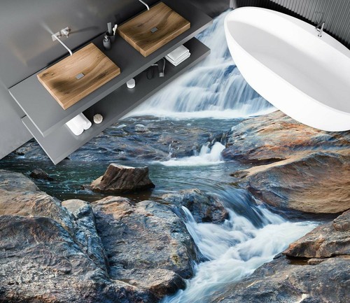 Papier peint photo river - peint, 3d