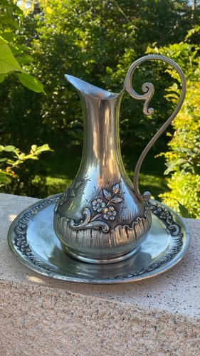 Ancien pichet eau en etain - ancien,
