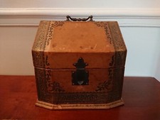 antique French leather letter box