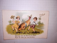 CPA , 1 er avril , enfants poisson 