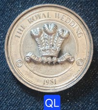 Royaume-Uni - Méd. Etain 37,5mm Mariage Prince Charles & Lady Diana Spencer 1981