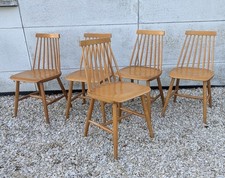 Ensemble De 5 Chaises Scandinave Stockholm 60/70 Design Vintage
