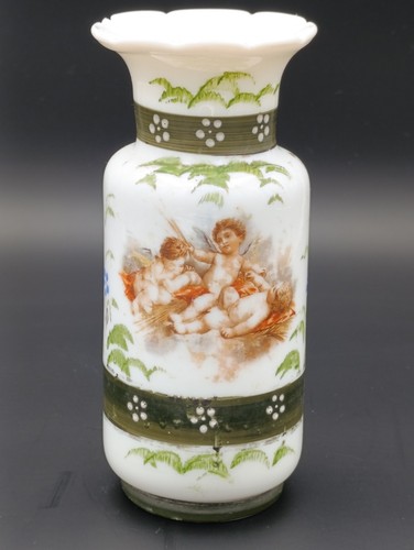 Vase opalin décor peint - opalin, de