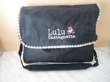 SAC  CARTABLE BANDOULIERE LULU CASTAGNETTE NOIR brode ourson