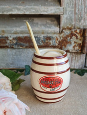 ANCIEN POT A MOUTARDE EN FAIENCE BLANCHE DESSAUX FILS DIGOIN