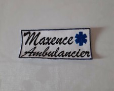 Patch  personnalisé pour Ambulancier brodé sur commande -broderie ambulancier