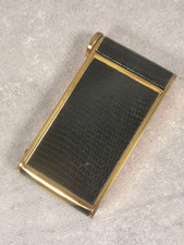 POUDRIER en Metal DORE Circa 1920 MAQUILLAGE Makeup Miroir de Poche Manucure D26