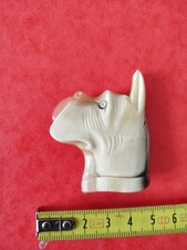 Ancienne broche tète de chien bouledogue en corne