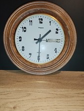 Ancienne HORLOGE murale HANGARTER Quartz Années 70's Bois A Saisir 