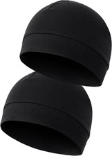 2PC Bonnet de Nuit Homme Femme Coton Skull Cap Running Cyclisme Moto Sport Léger