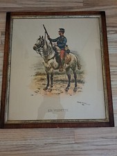 EDOUARD DETAILLE 1883 EN VEDETTE affiche miltariat originale encadrée