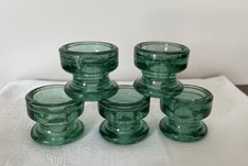 Isolateurs anciens en verre vert foncé lot de 5