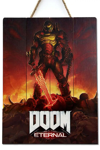 Doom eternal wooden poster - eternal,