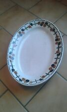 Plat à fruits demi creux ovale céramique francaise ST AMAND vintage 50's