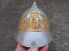 COQUE DE CASQUE POMPIER MODELE 1885 DE CAILLY PLAQUE A BRASIER