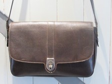SAC A BANDOULIERE CUIR MARRON LANCEL VINTAGE