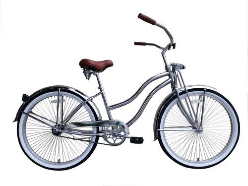 Chrome beach cruiser bike - 26",