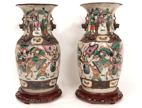 Paire vases chinois porcelaine