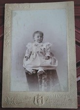 1880 Curiosité. Enfant ressemblant à une poupée de cire Photo Ancienne Unusual