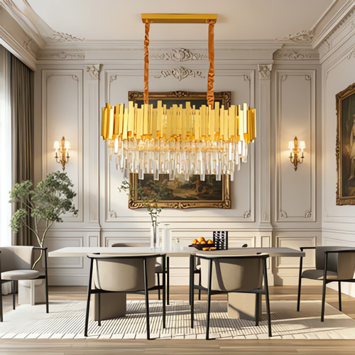 Lustre carré cristal pour - lustre, en