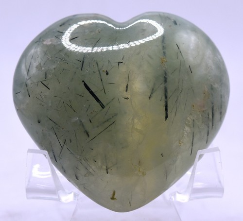 Vert prehnite cœur poli - ",