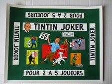 AFFICHETTE  TINTIN  JOKER  JEUX NOEL 1970  FORMAT  25.5 X 20.5  cm