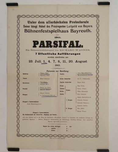 Bayreuth festival 1911 - bayreuth, affiche