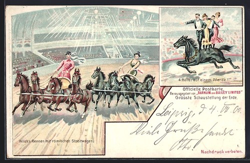 Lithographie cirque barnum - lithographie,