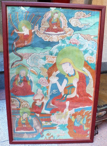 Ancient tibet thangka 19th - tibet,
