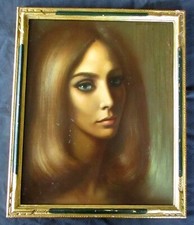 Ram Rischmann - Portrait. Huile sur panneau. Encadré. Signé. 41 x 33 cm.