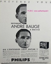 PUBLICITE 1934 POSTE RADIO PHILIPS OCTODE SUPER 521 ANDRE BAUGE FRENCH AD ADVERT