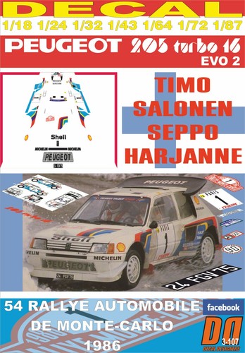 Decal peugeot 205 t16 - peugeot, e2