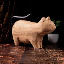 Chat En Bois Table Décor