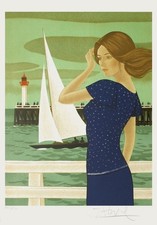 Yves GANNE - Lithographie signée numérotée crayon sur Japon Deauville 1975