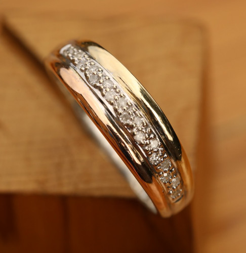 Bague anneau diamant 9ct - diamant,