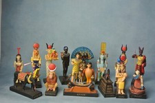 16 Pc 3.5" Egyptian Gods Figurine Set Isis Anubis Amon Re and More