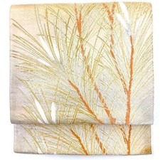 4920# Ceinture Kimono Japonaise Vintage Fukuro Obi Tissu Soie Traditionnel Or