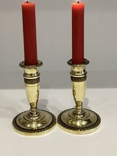 Jolie Paire De Bougeoirs En Bronze début 19 Eme Siècle