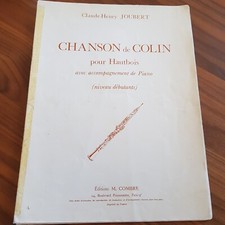 Partition La Chanson de Colin - hautbois + piano - Claude Henry Joubert