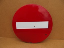 ancienne plaque émaillé panneau signalisation Neuhaus Vitracier sens interdit