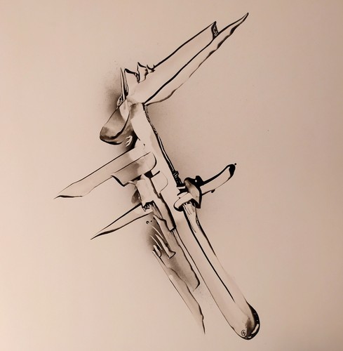 Tableau art abstrait noir - tableau,