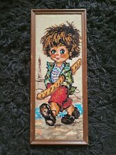 ANCIEN CADRE CANEVAS POULBOT GAVROCHE GARÇON BAGUETTE PAIN