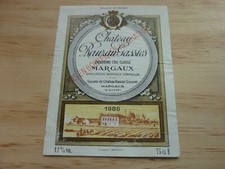 étiquette vin chateau Rauzan Gassie 1986 Margaux wine label wein etikett