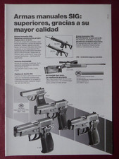 11/1986 PUB SIG SAUER PISTOLET P 225 P 226 AUTOMATIC RIFLE ORIGINAL SPANISH AD