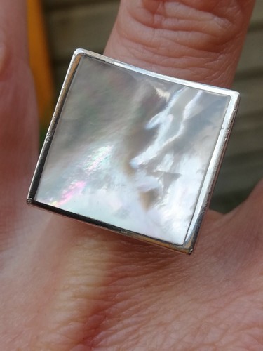 Bague argent 925 nacre - bague,