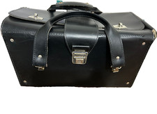 Sac valise d'équipement Photographe simili cuir noir ancienne vintage