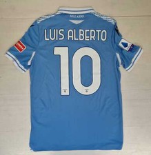 A77 Macron Ss Lazio Maillot Course Home T-Shirt Match 10 Luis Alberto Véritable