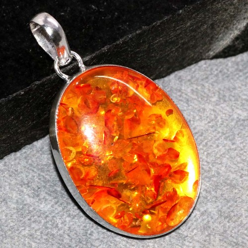 Pendentif ambre plaqué argent - pendentif,