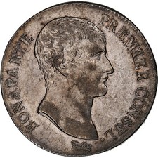 [#1284250] France, Bonaparte Premier Consul, 5 Francs, An XI, Paris, Argent, AU(